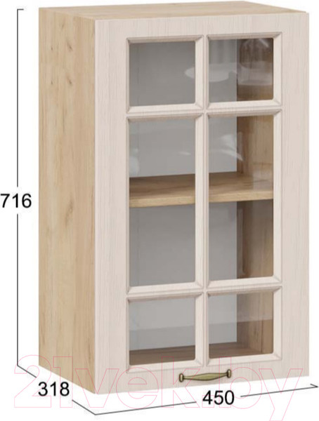 Изображение товара Шкаф навесной для кухни ТриЯ Лина 1В45С (дуб крафт золотой/крем)