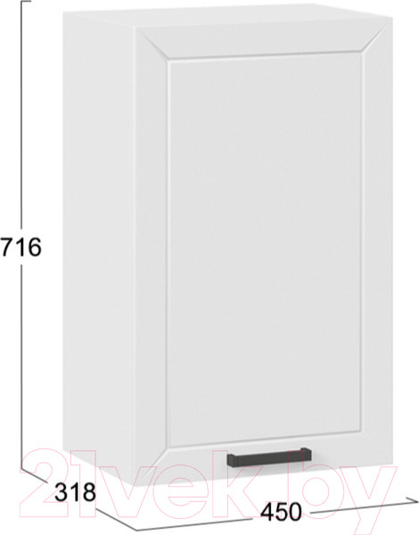 Изображение товара Шкаф навесной для кухни ТриЯ Лорас 1В45 (белый/холст белый)