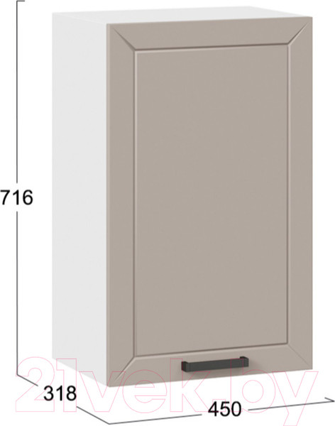 Изображение товара Шкаф навесной для кухни ТриЯ Лорас 1В45 (белый/холст латте)