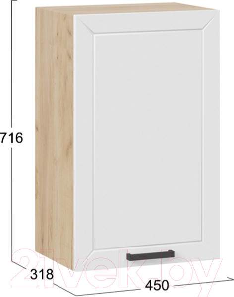 Изображение товара Шкаф навесной для кухни ТриЯ Лорас 1В45 (дуб крафт золотой/холст белый)