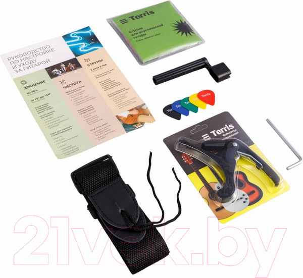 Изображение товара Акустическая гитара Terris TD-045 SB Starter Pack (с аксессуарами)