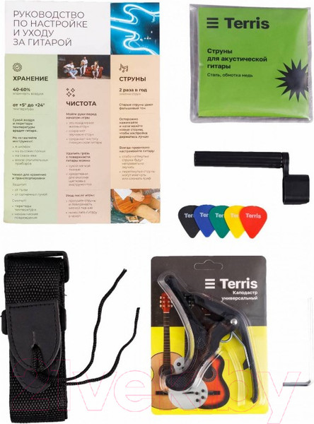 Изображение товара Акустическая гитара Terris TD-045 SB Starter Pack (с аксессуарами)