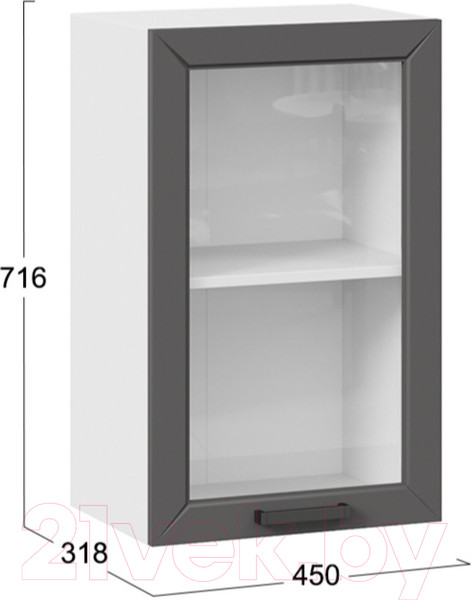 Изображение товара Шкаф навесной для кухни ТриЯ Лорас 1В45С (белый/холст вулкан)