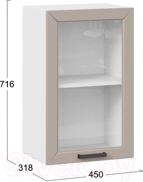 Изображение товара Шкаф навесной для кухни ТриЯ Лорас 1В45С (белый/холст латте)