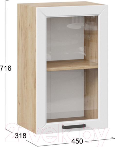 Изображение товара Шкаф навесной для кухни ТриЯ Лорас 1В45С (дуб крафт золотой/холст белый)