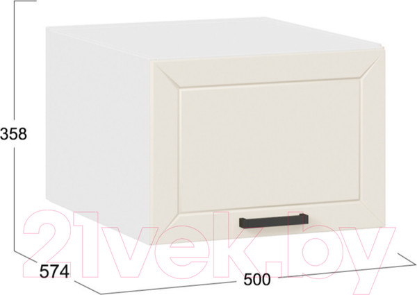 Изображение товара Шкаф навесной для кухни ТриЯ Лорас 1В5ГП (белый/холст брюле)