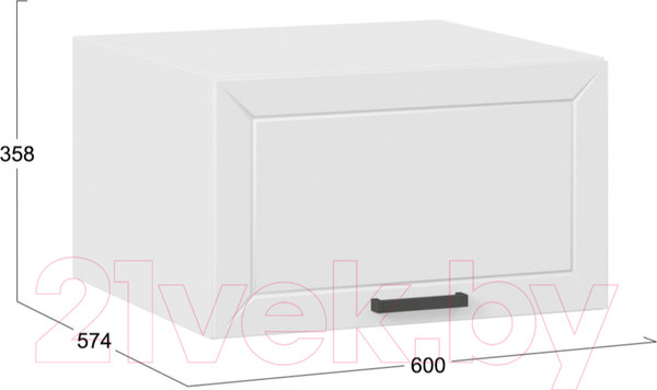 Изображение товара Шкаф навесной для кухни ТриЯ Лорас 1В6ГП (белый/холст белый)