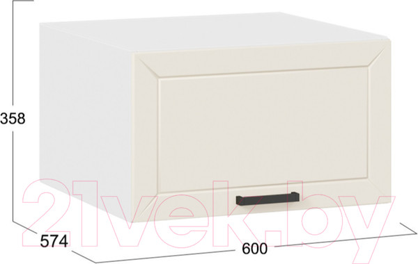 Изображение товара Шкаф навесной для кухни ТриЯ Лорас 1В6ГП (белый/холст брюле)