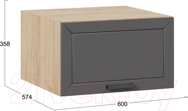 Изображение товара Шкаф навесной для кухни ТриЯ Лорас 1В6ГП (дуб крафт золотой/холст вулкан)
