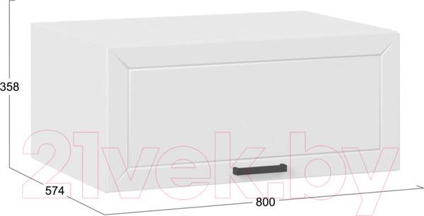 Изображение товара Шкаф навесной для кухни ТриЯ Лорас 1В8ГП (белый/холст белый)