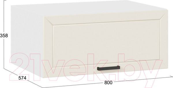 Изображение товара Шкаф навесной для кухни ТриЯ Лорас 1В8ГП (белый/холст брюле)