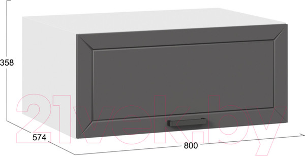 Изображение товара Шкаф навесной для кухни ТриЯ Лорас 1В8ГП (белый/холст вулкан)
