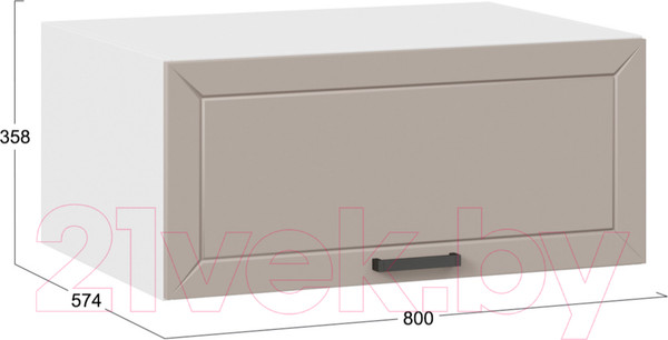 Изображение товара Шкаф навесной для кухни ТриЯ Лорас 1В8ГП (белый/холст латте)