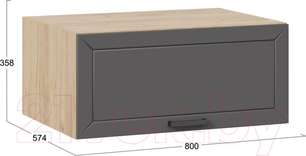 Изображение товара Шкаф навесной для кухни ТриЯ Лорас 1В8ГП (дуб крафт золотой/холст вулкан)