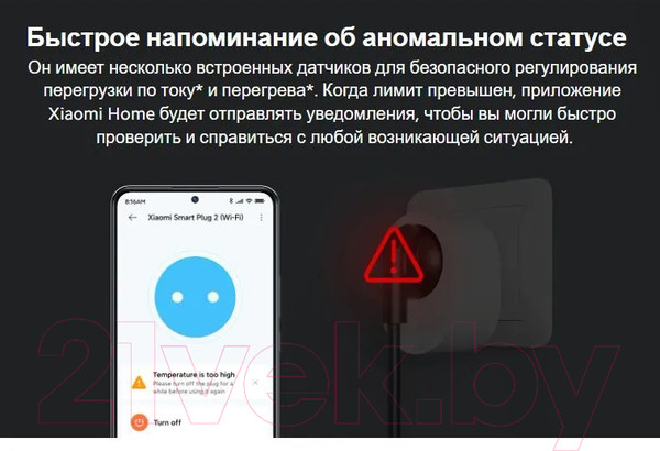 Изображение товара Умная розетка Xiaomi Smart Plug 2 BHR6868EU / ZNCZ302KK