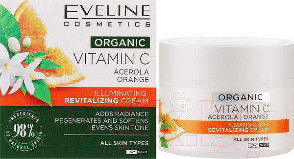 Изображение товара Крем для лица Eveline Cosmetics Organic Vitamin C Ревиталирующий с эффектом сияния (50мл)
