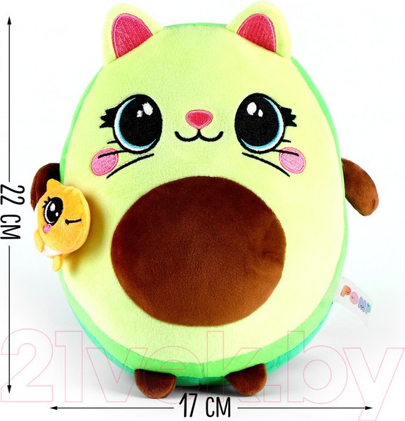 Изображение товара Мягкая игрушка Pomposhki Авокадо котик с рыбкой / 9300754