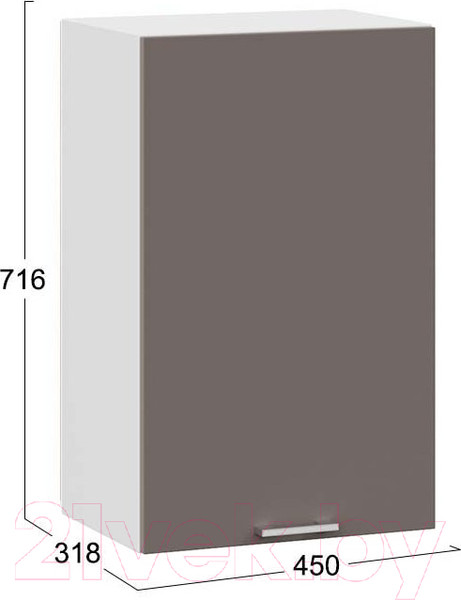 Изображение товара Шкаф навесной для кухни ТриЯ Габриэлла 1В45 (белый/муссон)