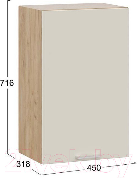 Изображение товара Шкаф навесной для кухни ТриЯ Габриэлла 1В45 (дуб крафт золотой/крем)