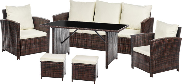 Изображение товара Комплект садовой мебели Sundays Madeira SFS 020 (темно-коричневый/бежевые подушки)