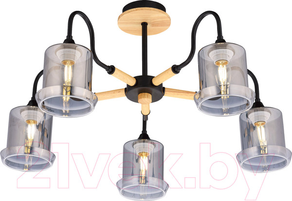 Изображение товара Потолочный светильник Mirastyle SX-N-4872/5 BK+WOOD