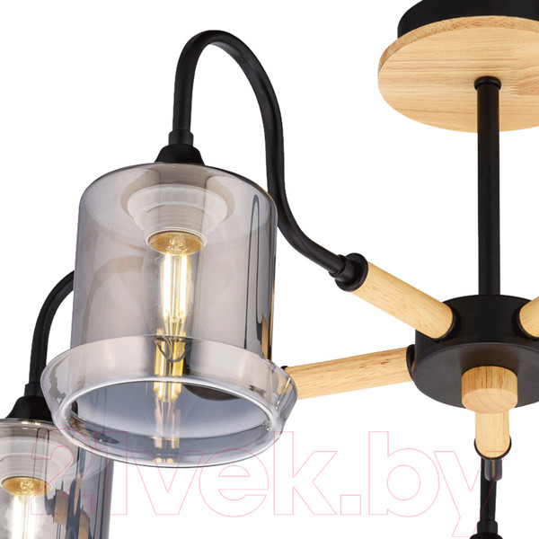 Изображение товара Потолочный светильник Mirastyle SX-N-4872/5 BK+WOOD