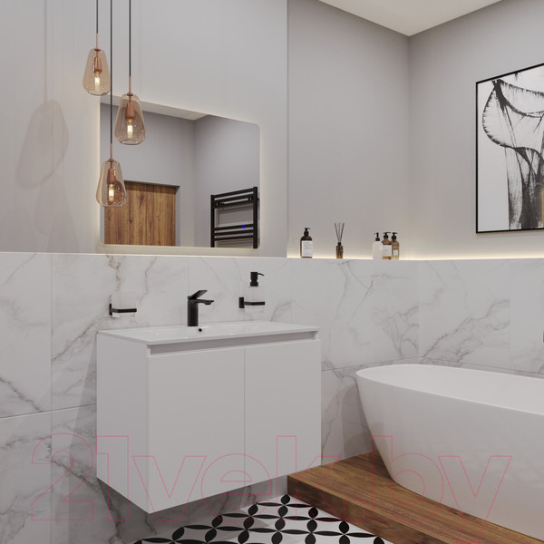 Изображение товара Тумба с умывальником ЗОВ Монови 60 / M60LW0LW-OL60 (белый)