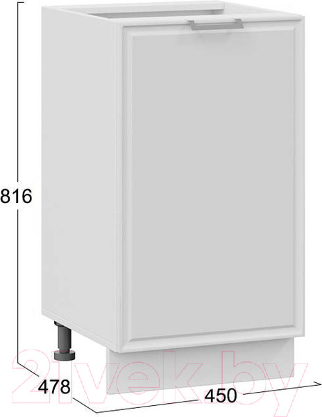 Изображение товара Шкаф-стол кухонный ТриЯ Белладжио 1Н45 (белый/фон белый)