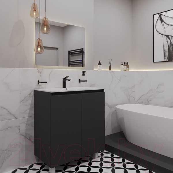 Изображение товара Тумба с умывальником ЗОВ Монови 60 / M60LG0LGS-OL60 (антрацит)