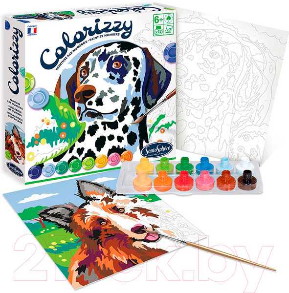 Изображение товара Набор для творчества SentoSphere Акриловая раскраска по цифрам. Собаки / 4510