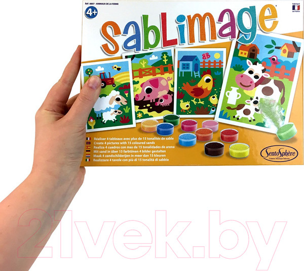 Изображение товара Набор для творчества SentoSphere Песочные картинки. Животные на ферме / 8807