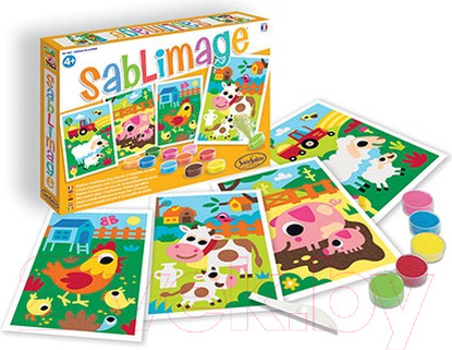 Изображение товара Набор для творчества SentoSphere Песочные картинки. Животные на ферме / 8807