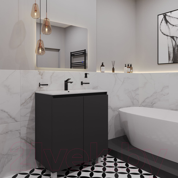 Изображение товара Тумба с умывальником ЗОВ Монови 80 / M80LG0LGS-OL80 (антрацит)