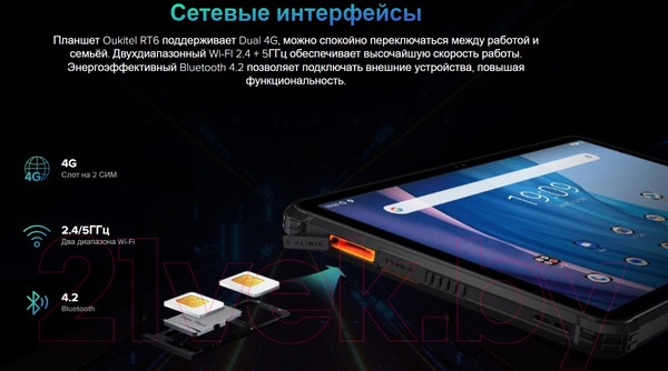 Изображение товара Планшет Oukitel RT6 8GB/256GB (черный)