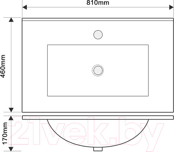 Изображение товара Тумба с умывальником ЗОВ Монови 80 / M80LA0LAS-OL80 (аттик)