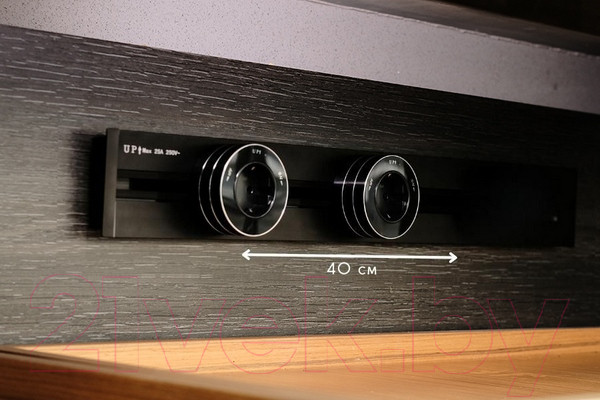 Изображение товара Трековая розетка Track socket Шинопровод 60см + 2 Евро розетки (черный)