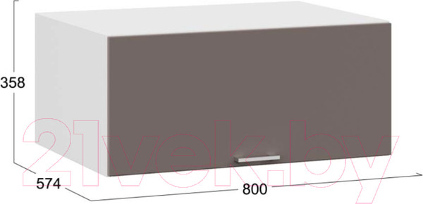 Изображение товара Шкаф навесной для кухни ТриЯ Габриэлла 1В8ГП (белый/муссон)