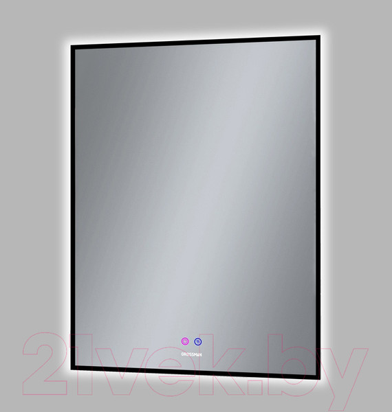 Изображение товара Зеркало Grossman Pragma-норма Black LED / 1860802 (с сенсорным выключателем и подогревом)