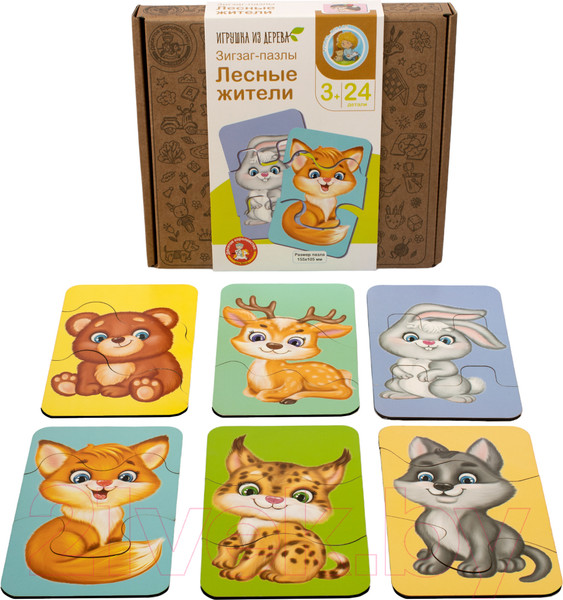 Изображение товара Развивающая игра Десятое королевство Зигзаг пазлы. Лесные жители / 04874