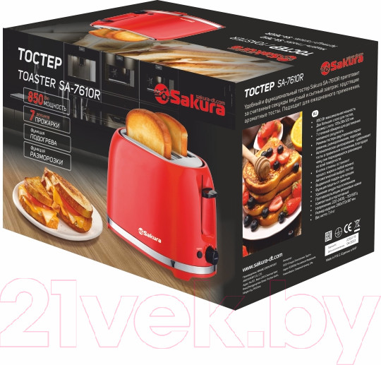 Изображение товара Тостер Sakura SA-7610R