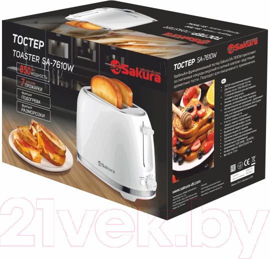 Изображение товара Тостер Sakura SA-7610W
