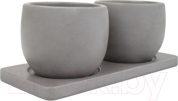 Изображение товара Набор вазонов Вещицы Дуэт / Kras46 (300мл, серый)