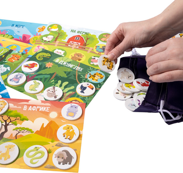 Изображение товара Развивающая игра Baby Toys С деревянными фишками. Кто где живет? / 04925