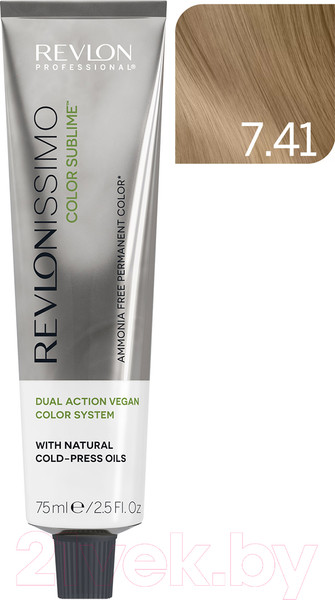 Изображение товара Крем-краска для волос Revlon Professional Revlonissimo Color Sublime Vegan тон 7.41 (75мл)
