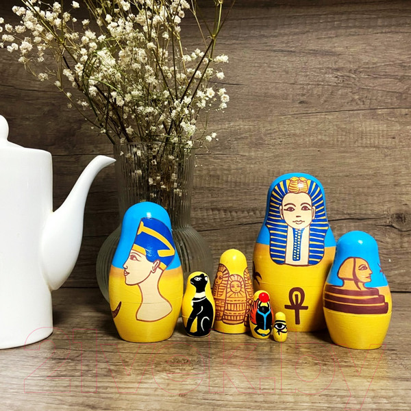 Изображение товара Матрешка сувенирная Брестская Фабрика Сувениров С достопримечательностями Египта / 7336