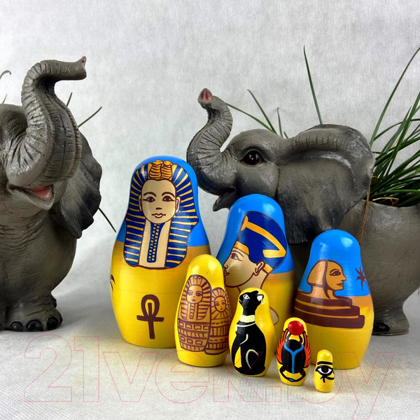 Изображение товара Матрешка сувенирная Брестская Фабрика Сувениров С достопримечательностями Египта / 7336