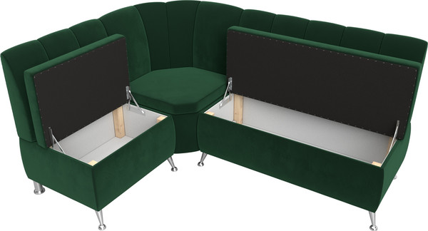 Изображение товара Уголок кухонный мягкий Лига Диванов Кантри левый / 106842L (велюр зеленый)