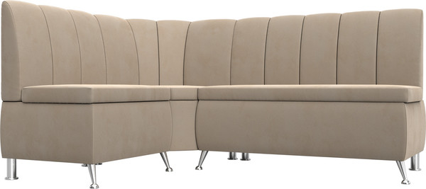 Изображение товара Уголок кухонный мягкий Лига Диванов Кантри левый / 106843L (велюр бежевый)