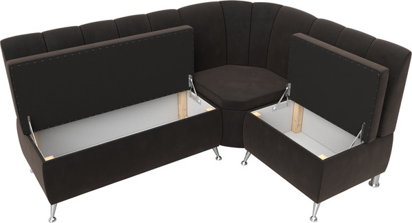 Изображение товара Уголок кухонный мягкий Лига Диванов Кантри правый / 106840 (велюр коричневый)