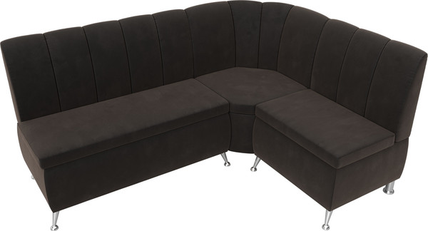 Изображение товара Уголок кухонный мягкий Лига Диванов Кантри правый / 106840 (велюр коричневый)